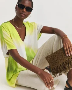 Printed Crinkle Tunic Top
