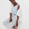 Printed Linen V Neck Vest Top