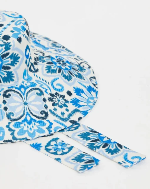 Printed Tie Detail Sun Hat
