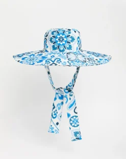 Printed Tie Detail Sun Hat