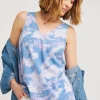 Printed V Neck Woven Vest