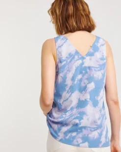 Printed V Neck Woven Vest