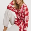 Printed Wrap Tie Cotton Shirt