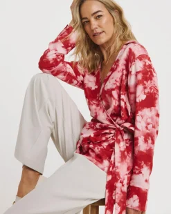 Printed Wrap Tie Cotton Shirt
