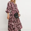 Puff Sleeve Button Through Dress