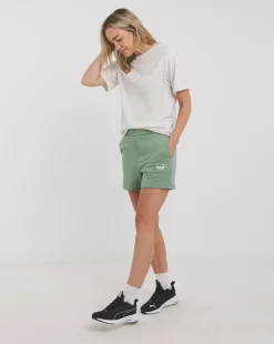 PUMA Essentials Small No.1 Logo 5" High Waist Shorts