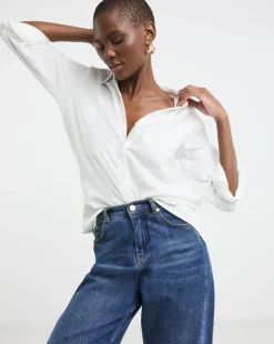 Pure Cotton Textured Relaxed Long Sleeve Shirt