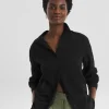 Pure Cotton Textured Relaxed Long Sleeve Shirt