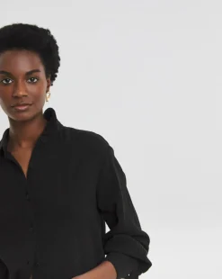 Pure Cotton Textured Relaxed Long Sleeve Shirt