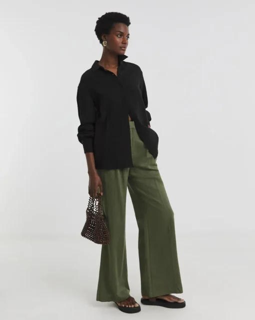 Pure Cotton Textured Relaxed Long Sleeve Shirt