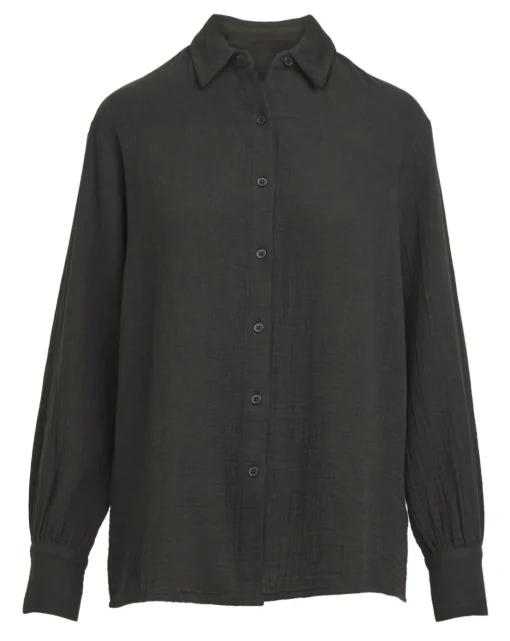 Pure Cotton Textured Relaxed Long Sleeve Shirt