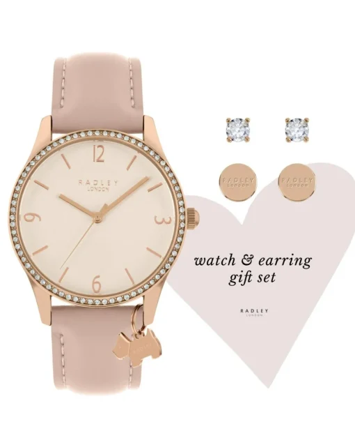 Radley Ladies Cobweb Leather Strap and Earrings Set