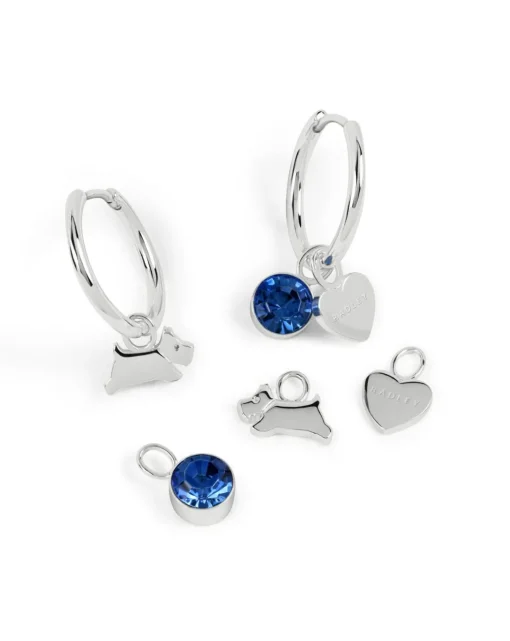 Radley Silver Plated Huggie Earring and Charm Set