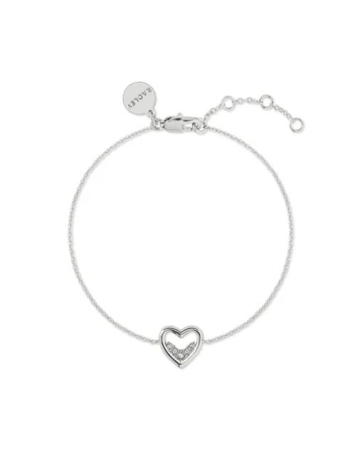 Radley Silver Plated Stone Set Open Heart Bracelet
