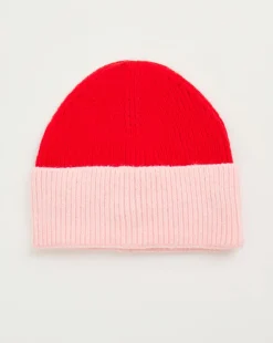 Red Contrast Scarf Hat & Handwarmer Set