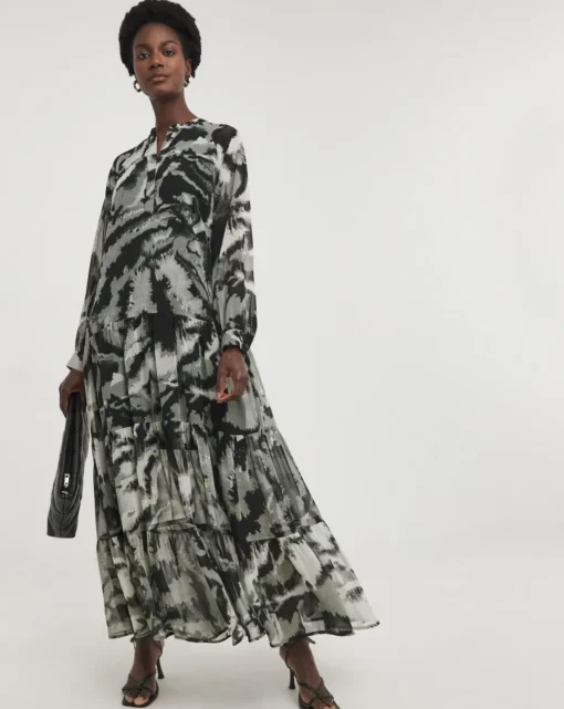 Religion Grandad Collar Maxi Dress