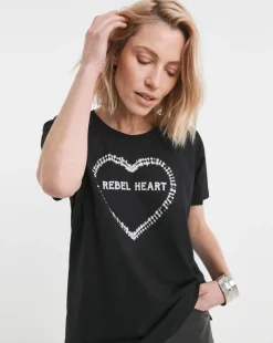 Religion Rebel Heart Hand Tie Dyed Embellished T-Shirt