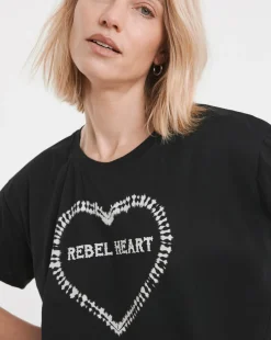 Religion Rebel Heart Hand Tie Dyed Embellished T-Shirt