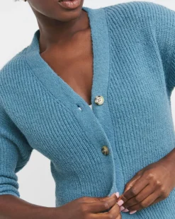 Ribbed Button Up Cardigan