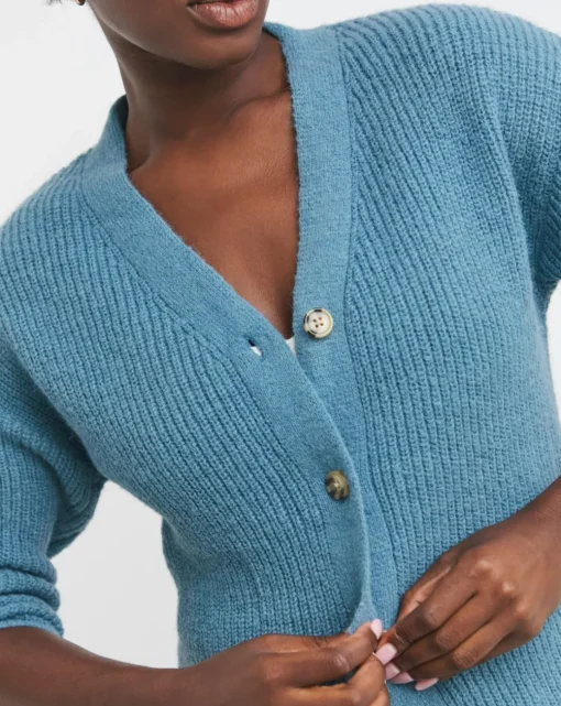 Ribbed Button Up Cardigan
