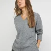 Ribbed Detail V Neck Jumper
