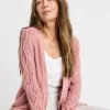 Rose Edge To Edge Stitch Sleeve Cardigan