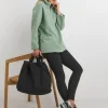 Sage Green Borg Longline Quarter Zip Jacket
