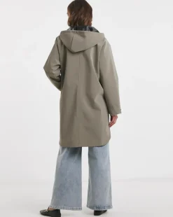 Sage Rubberised Raincoat