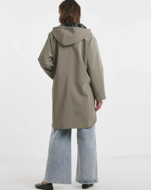 Sage Rubberised Raincoat