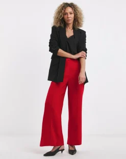 Satin Back Crepe Wide Leg Trouser