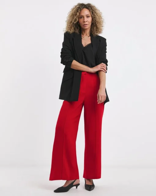 Satin Back Crepe Wide Leg Trouser