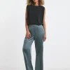Satin Cargo Straight Trousers