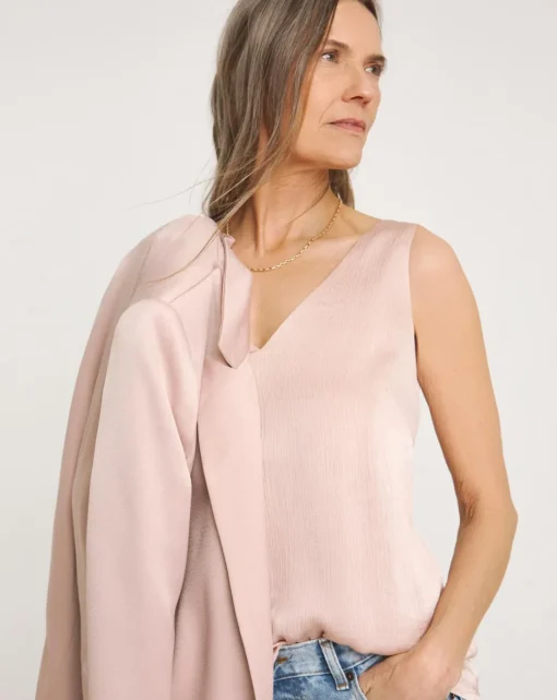 Satin V Neck Vest Top