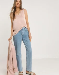 Satin V Neck Vest Top