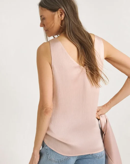 Satin V Neck Vest Top