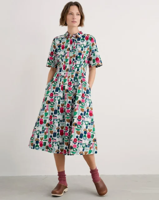 Seasalt Cornwall Wild Liquorice Dress Studio Shapes Chalk