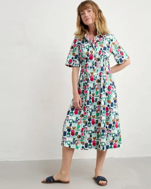 Seasalt Cornwall Wild Liquorice Dress Studio Shapes Chalk