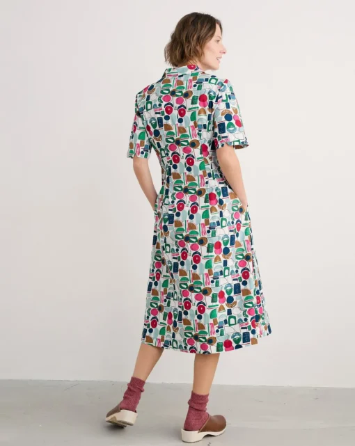 Seasalt Cornwall Wild Liquorice Dress Studio Shapes Chalk
