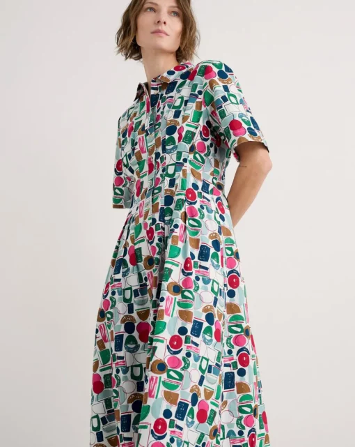 Seasalt Cornwall Wild Liquorice Dress Studio Shapes Chalk