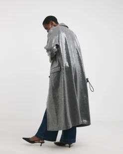 Sequin Longline Coat