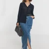Sheer Button Up Jersey Shirt