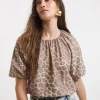 Short Bubble Sleeve Top