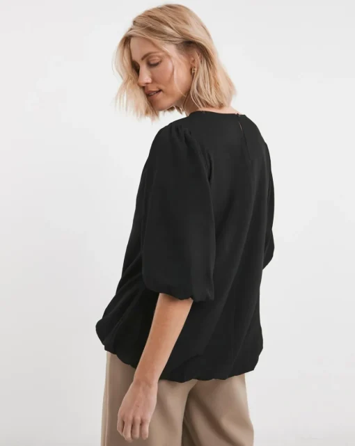 Short Bubble Sleeve Top