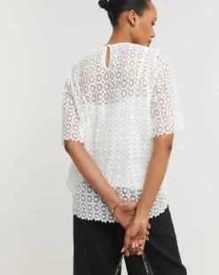 Short Sleeve Lace Top With Cami