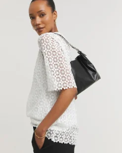 Short Sleeve Lace Top With Cami