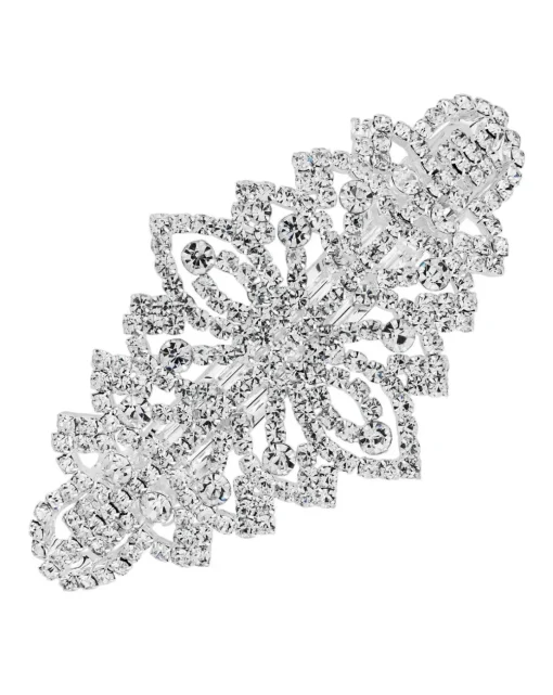 Silver Crystal Ornate Hair Clip