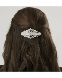 Silver Crystal Ornate Hair Clip