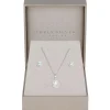 Simply Silver Sterling Silver 925 Cubic Zirconia Halo Teardrop Set - Gift Boxed