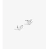 Simply Silver Sterling Silver 925 Polished and Crystal Heart Stud Earrings