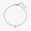 Simply Silver Sterling Silver 925 Cubic Zirconia Mini Tennis Heart Bracelet